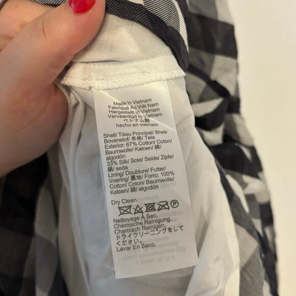 NWT Madewell Sheer V-Neck Dolman Maxi Dress in Gingham Black Size Small - Picture 8 of 10